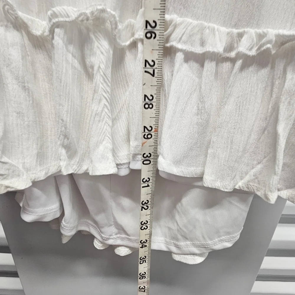 Rue 21 White Lace Babydoll Top Mini Dress Y2K Fairy Hippie Ethereal Boho Size L - Picture 13 of 14